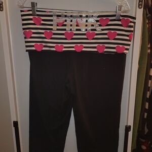 Rare NWT Straight Leg Skinny VS Pink Rhinestone Foldover Leggings